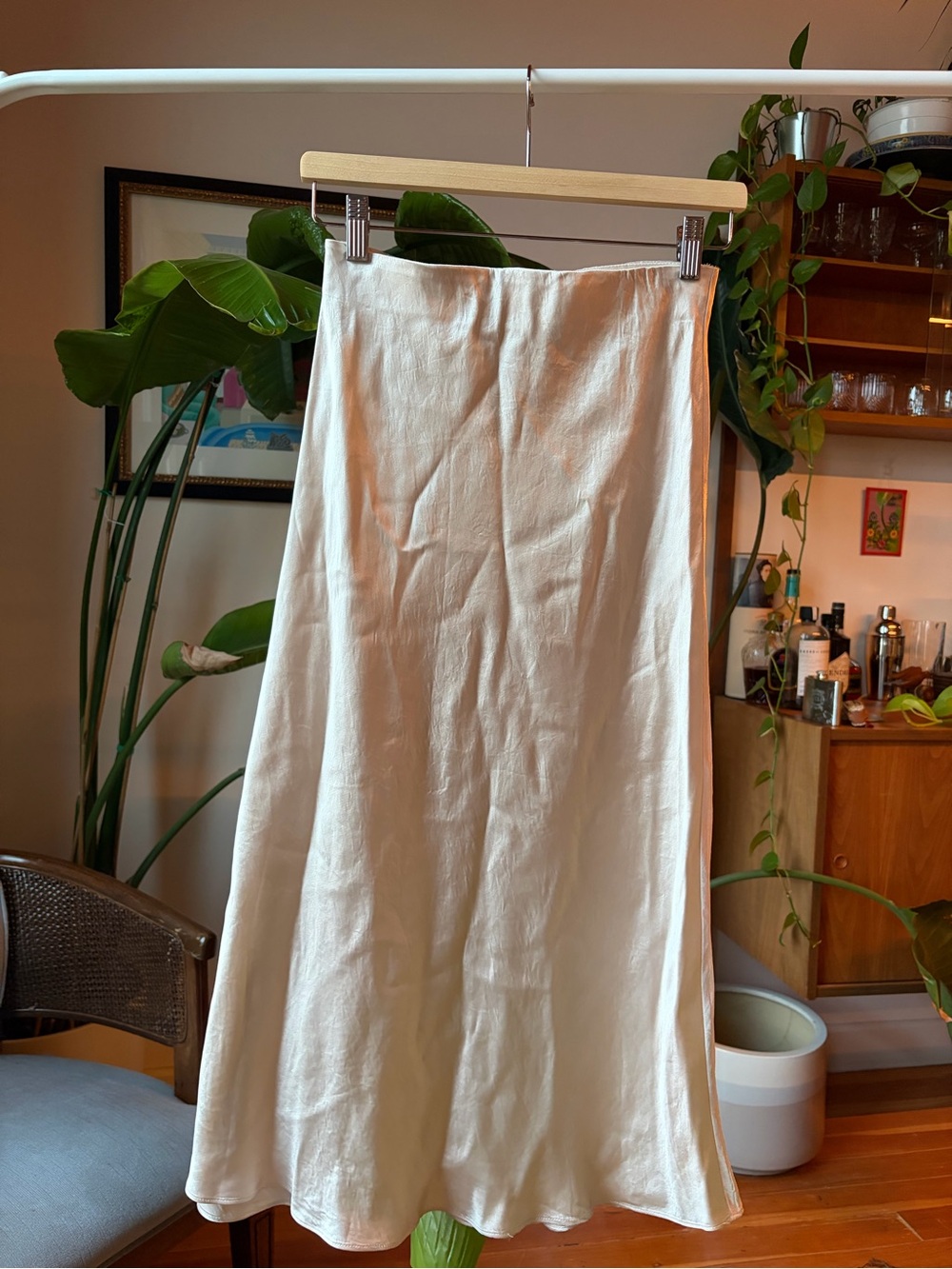 BABATON Midi Slip Skirt in Denude (Champagne)